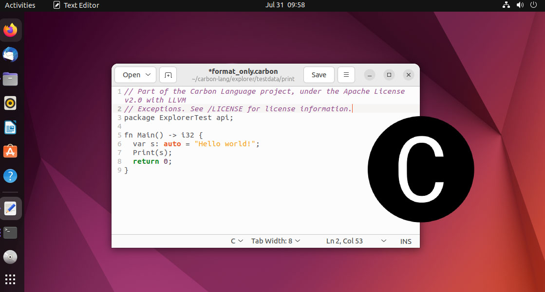 Setup carbon programming language on Ubuntu 22.04