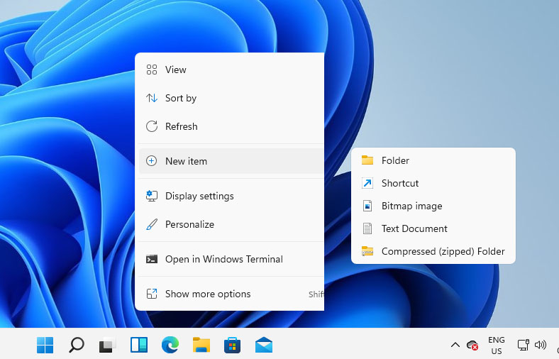 Create new folder Windows 11 god mode