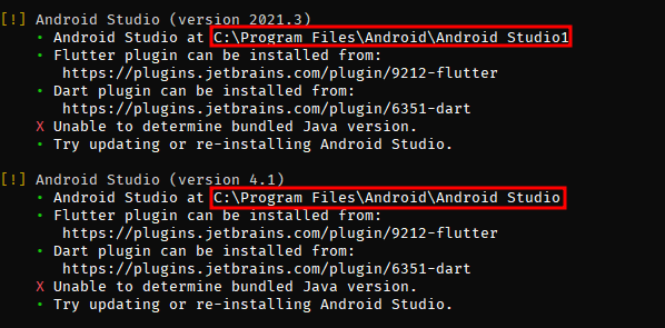 Android studio paths