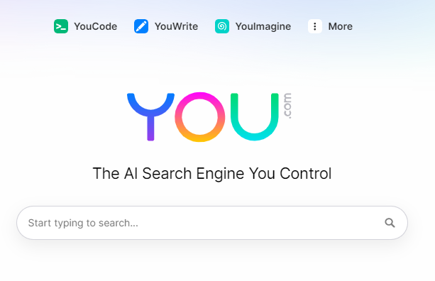 You.com AI search engine interface