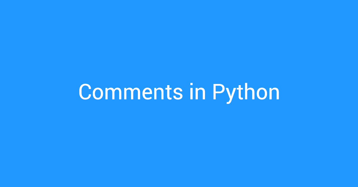 Comments in Python code