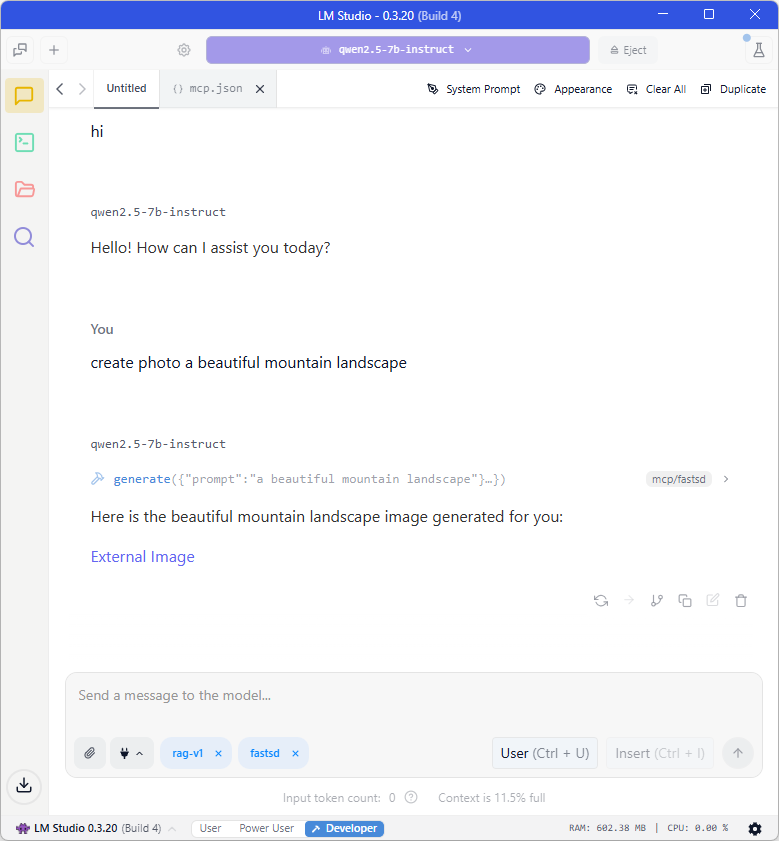 LM studio FastSD image generation 