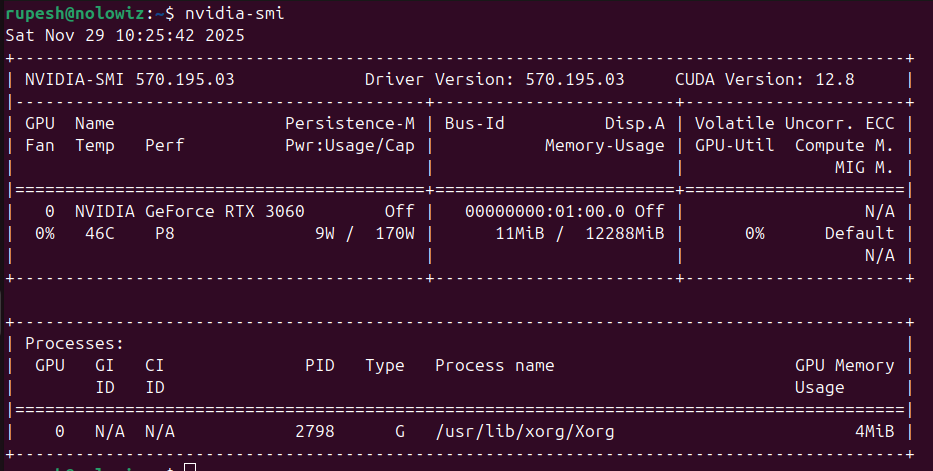 NVIDIA driver verification